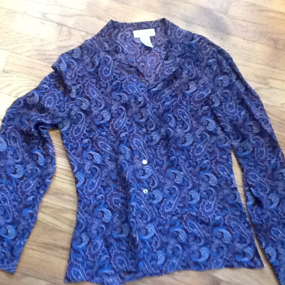 Eggplant Paisley Blouse
